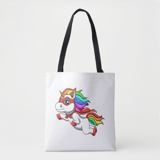 Tote Bag Unicorne drôle comme héros pour un Superhero (Devant)