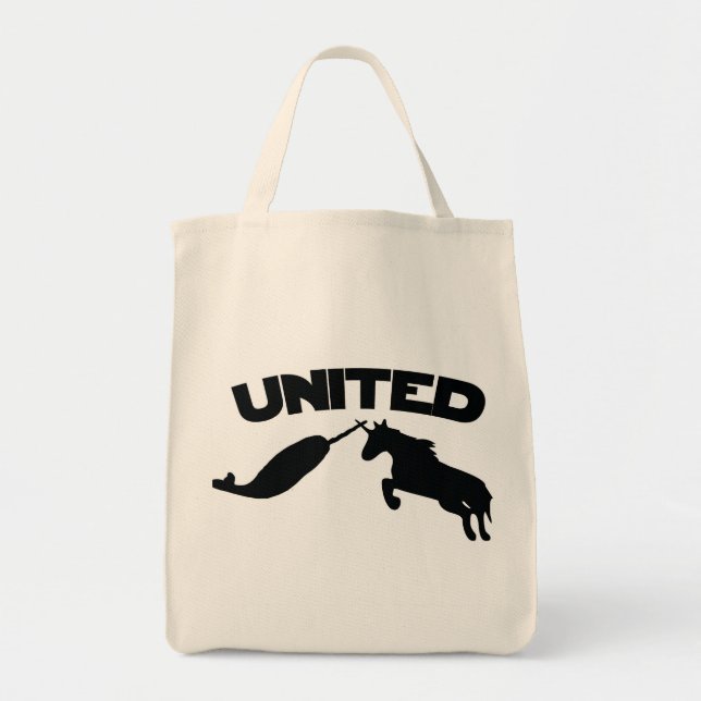 Tote Bag Unicorne et Narwhal (Devant)