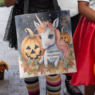 Tote Bag Unicorne Halloween bonbon Trick ou traitement