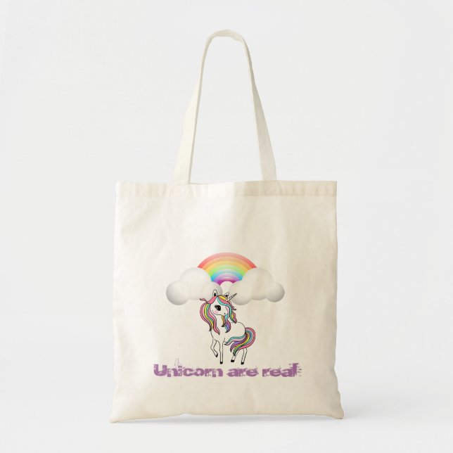 Tote Bag Unicorne magique, Arc-en-ciel (Devant)