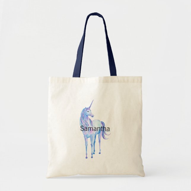 Tote Bag Unicorne magique violette Ombre (Devant)