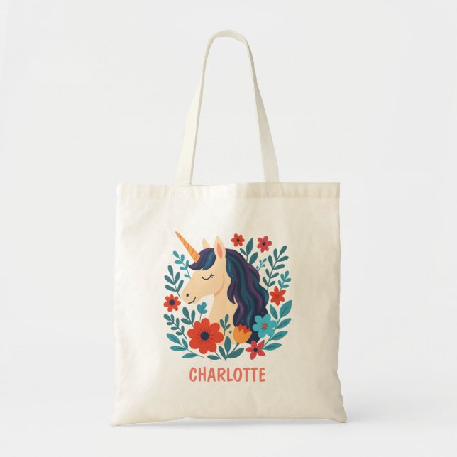 Tote Bag Unicorne magique Whimsical Personnalisé (Devant)