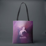 Tote Bag unicorne mignonne mauve magique<br><div class="desc">Ajoutez une touche d'imaginaire coloré aux fêtes d'anniversaire avec ce design amusant. Doté d'une licorne violette avec étoiles et arrière - plan de galaxie,  ce design mignon sera un favori pour tous les âges. Partie d'une collection.</div>