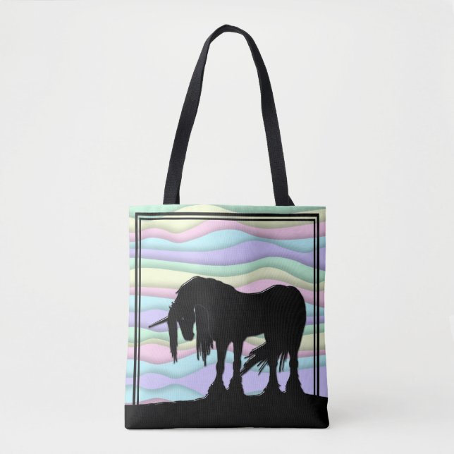 Tote Bag Unicorne mystique (Pastel Wavy) (Devant)