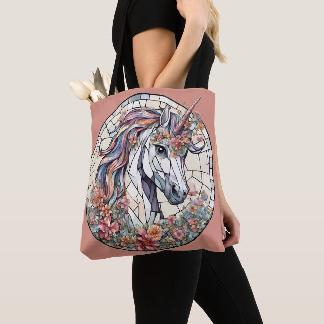 Tote Bag Unicorne Mythique Créature Animal Cheval Fourre-to (De près)