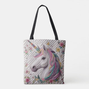 Tote Bag Unicorne quadrillée