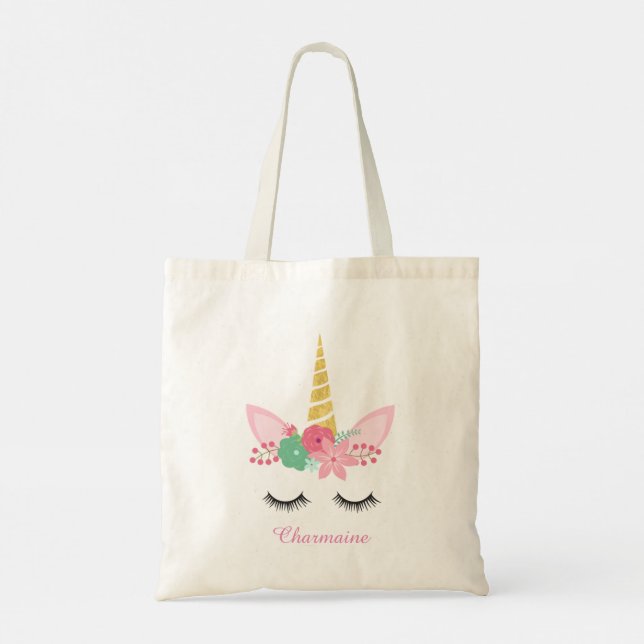 Tote Bag Unicorne qui dort souriant Fourre-tout (Dos)