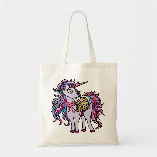 Tote Bag Unicorne violette (Devant)