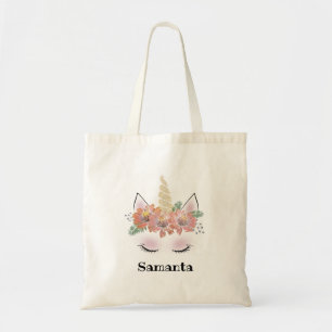 Tote Bag Unicorne, Visage Unicorne, personnalisée, girly, f