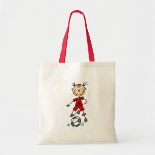 Tote Bag Uniforme rouge du football de fille