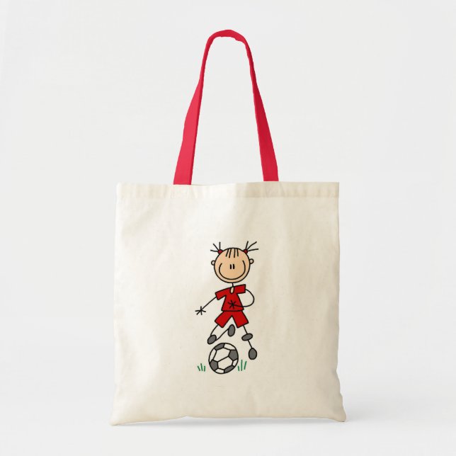 Tote Bag Uniforme rouge du football de fille (Devant)