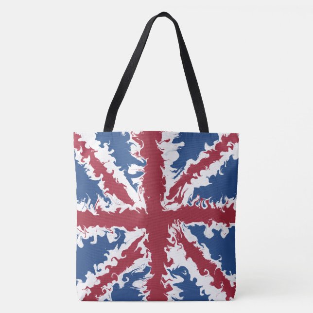 Tote Bag Union Jack Bag, UK Drapeau Liquid Art (Devant)