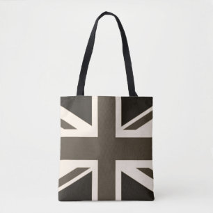 Tote Bag Union Jack britannique Sepia