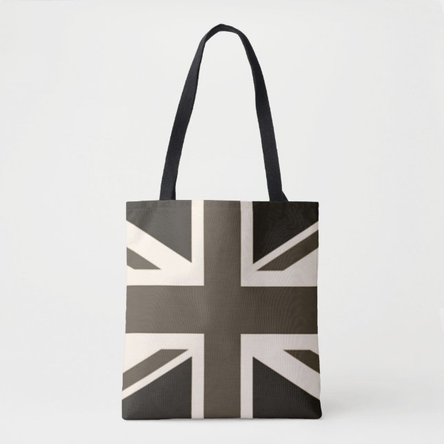 Tote Bag Union Jack britannique Sepia (Devant)