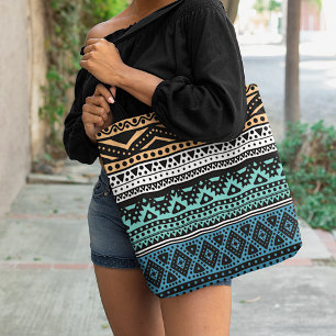 Tote Bag Unique Amusement contemporain Aztec Tribal Art