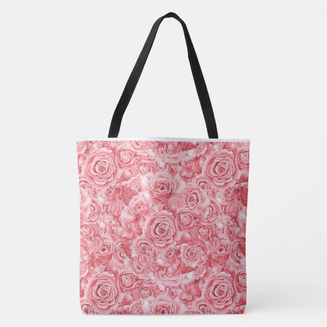 Tote Bag Unique Rose Rose Grande Fourre-tout (Devant)