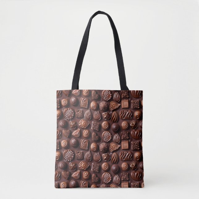 Tote Bag Unique Sweet Funny Brown Chocolate Dessert  (Devant)