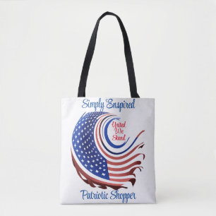 Tote Bag United We Stress Patriotic Shopper