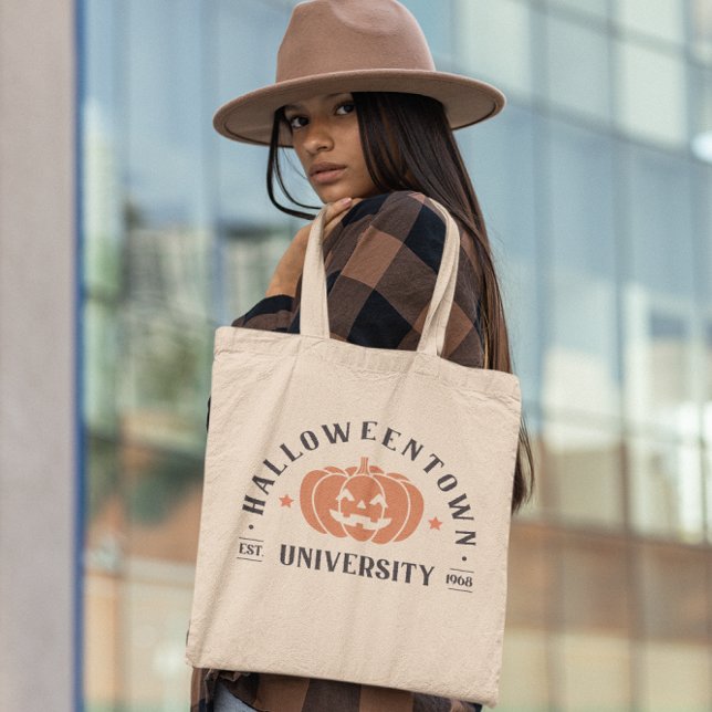 Tote Bag Université Retro Orange Halloween (Créateur téléchargé)