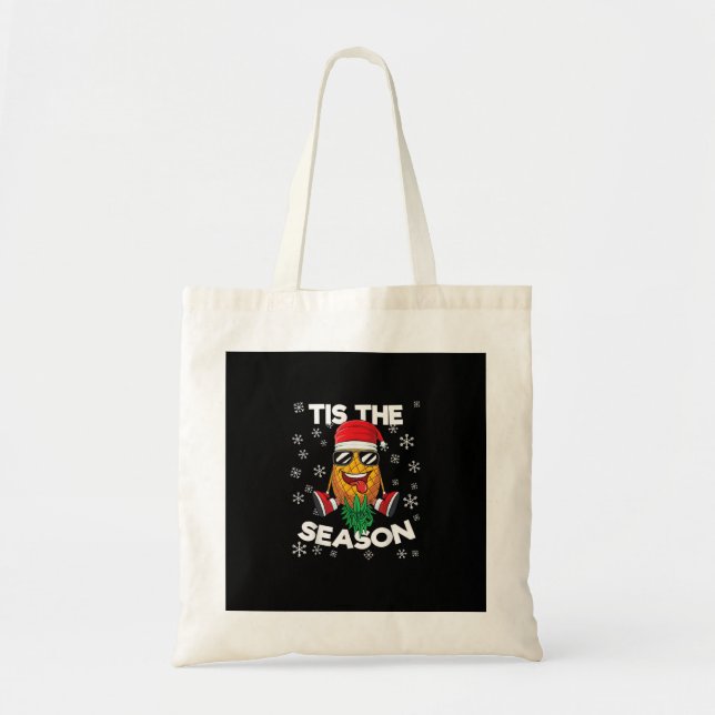 Tote Bag Upside Down Pineapple Santa Tis Season Christmas S (Devant)