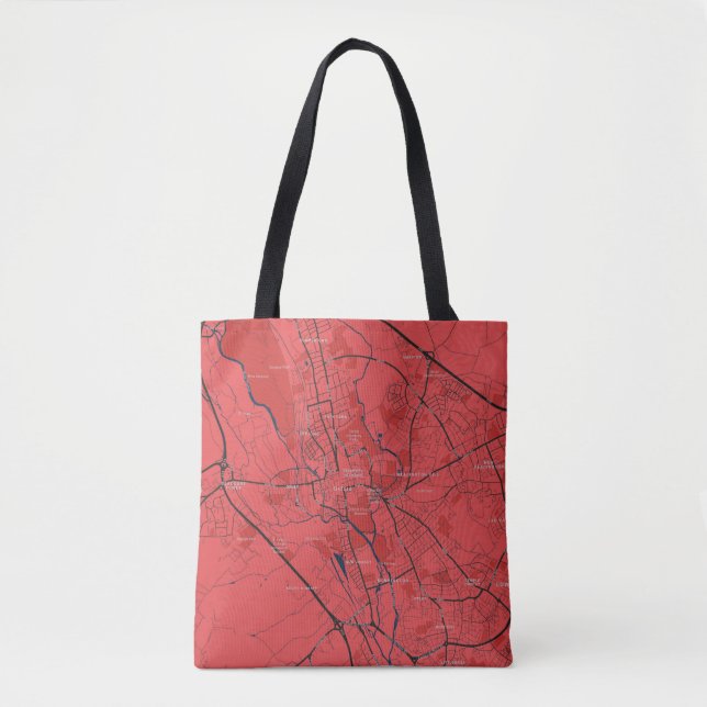 TOTE BAG URBAN RED NAVY OXFORD UNIVERSITY UK PASSERELLE (Devant)