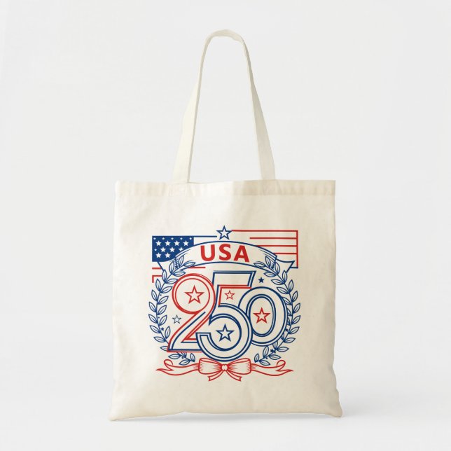 Tote Bag USA 250 Patriotic Anniversary Emblem Design (Devant)