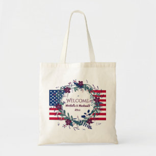Tote Bag USA AMERICAN MARIAGE ACCUEIL Destination Floral