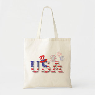 Tote Bag USA en étoiles et en bandes