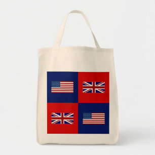 Tote Bag USA Flag & UK Flag Pattern