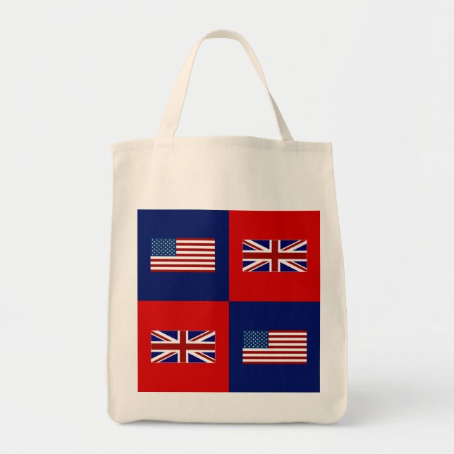 Tote Bag USA Flag & UK Flag Pattern (Devant)