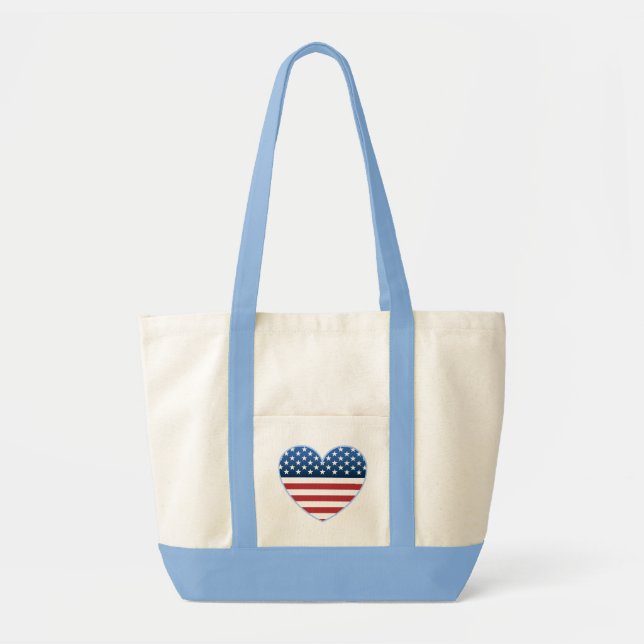 Tote Bag USA Heart FlagPatriotic Beach Bags (Devant)