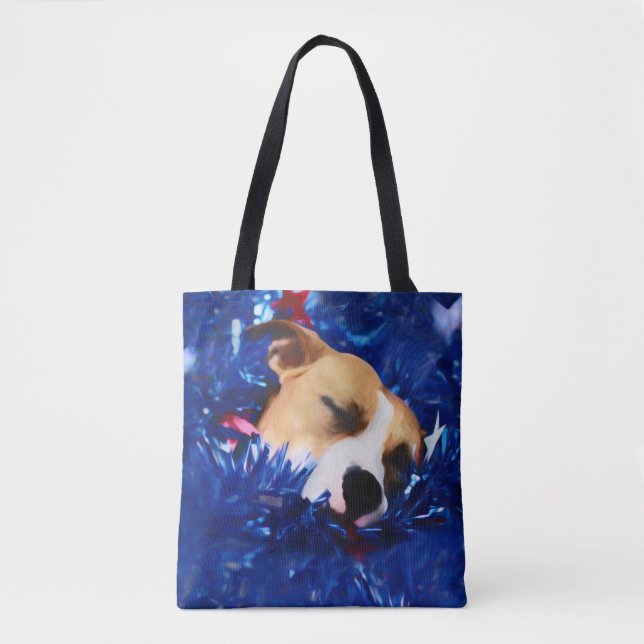 Tote Bag USA Patriotique Chien American Pit Bull Terrier (Devant)