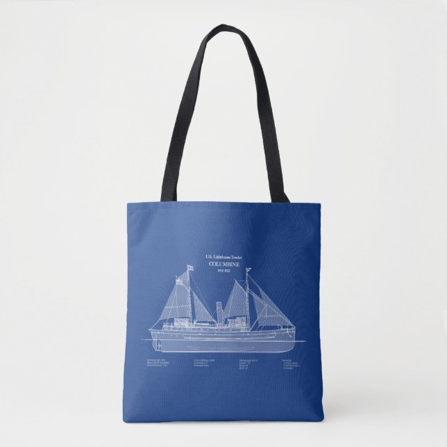 Tote Bag USCG Lighthouse Tender Columbine - ABD (Devant)