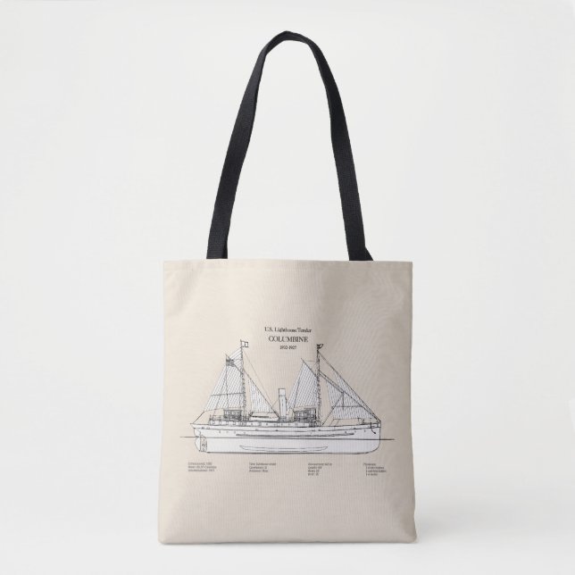 Tote Bag USCG Lighthouse Tender Columbine - SBD (Devant)