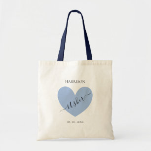 Tote Bag Usher Blue Heart Personalized
