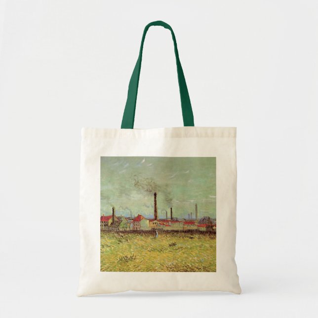 Tote Bag Usines à Asnières par Vincent van Gogh (Devant)