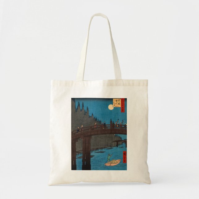 Tote Bag Utagawa Hiroshige - Kyoto Bridge by Moonlight (Devant)