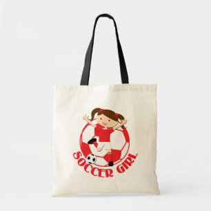 Tote Bag V2 rouge et blanc de la fille 1 et de la boule du