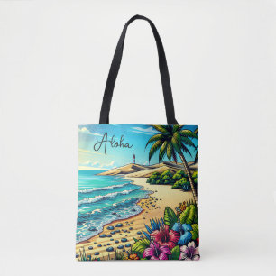 Tote Bag Vacances Aloha Océan Tropical