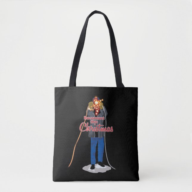 Tote Bag Vacances de Noël | Reconnectez ce Noël (Devant)
