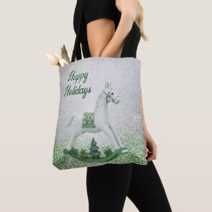 Tote Bag Vacances de Noël vert à Cheval Blanc