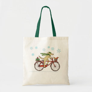 Tote Bag Vacances d'hiver lunatiques de recyclage de chien