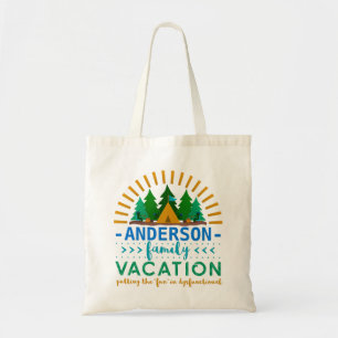 Tote Bag Vacances en famille Amusant Camping Voyage Nom p