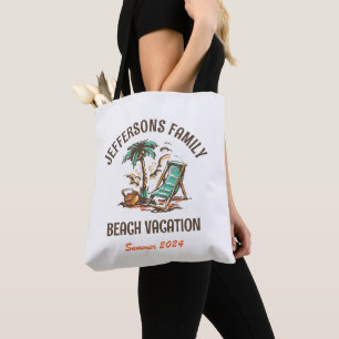 Tote Bag Vacances en famille Retro Beach Vacances