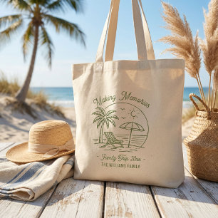 Tote Bag Vacances en famille sur mesure minimaliste