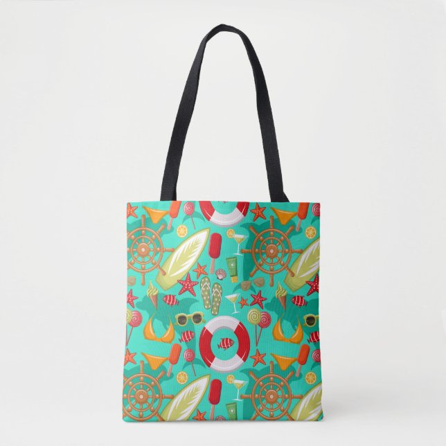 Tote Bag vacances été plage motif (Devant)
