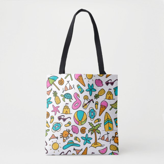 Tote Bag vacances été plage motif pour s'amuser (Devant)