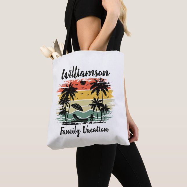 Tote Bag Vacances familiales personnalisées (De près)