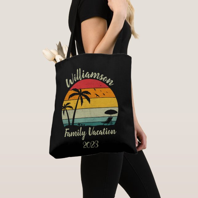 Tote Bag Vacances familiales personnalisées (De près)