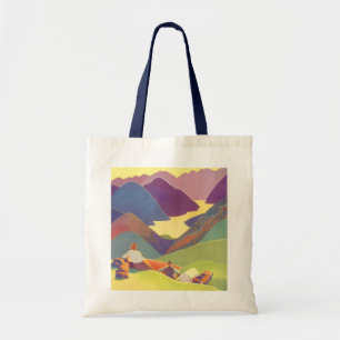 Tote Bag Vacances familiales vintage, pique-nique dans les